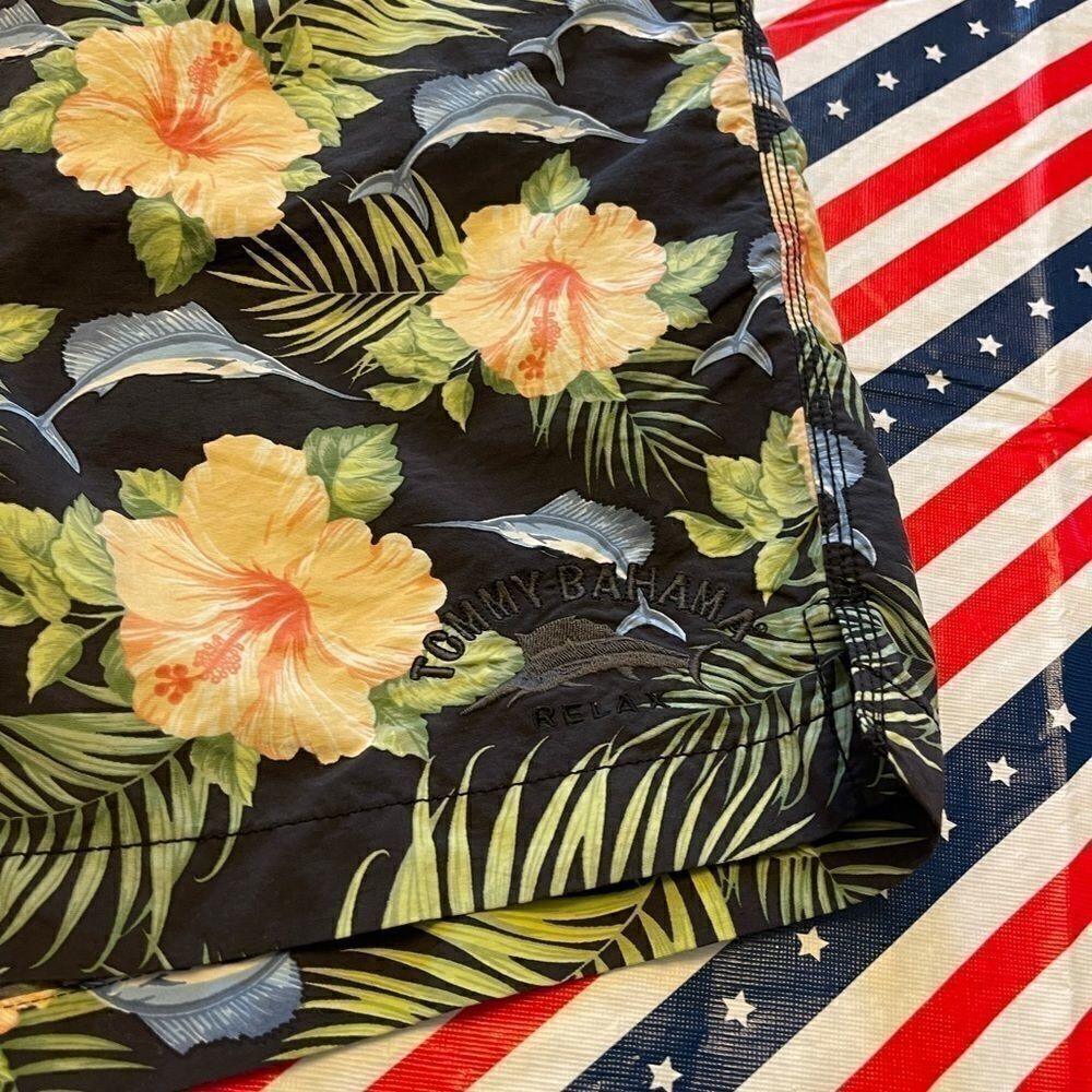 Tommy Bahama Marlin Floral Tropical Swim Trunks - Picture 4 of 13